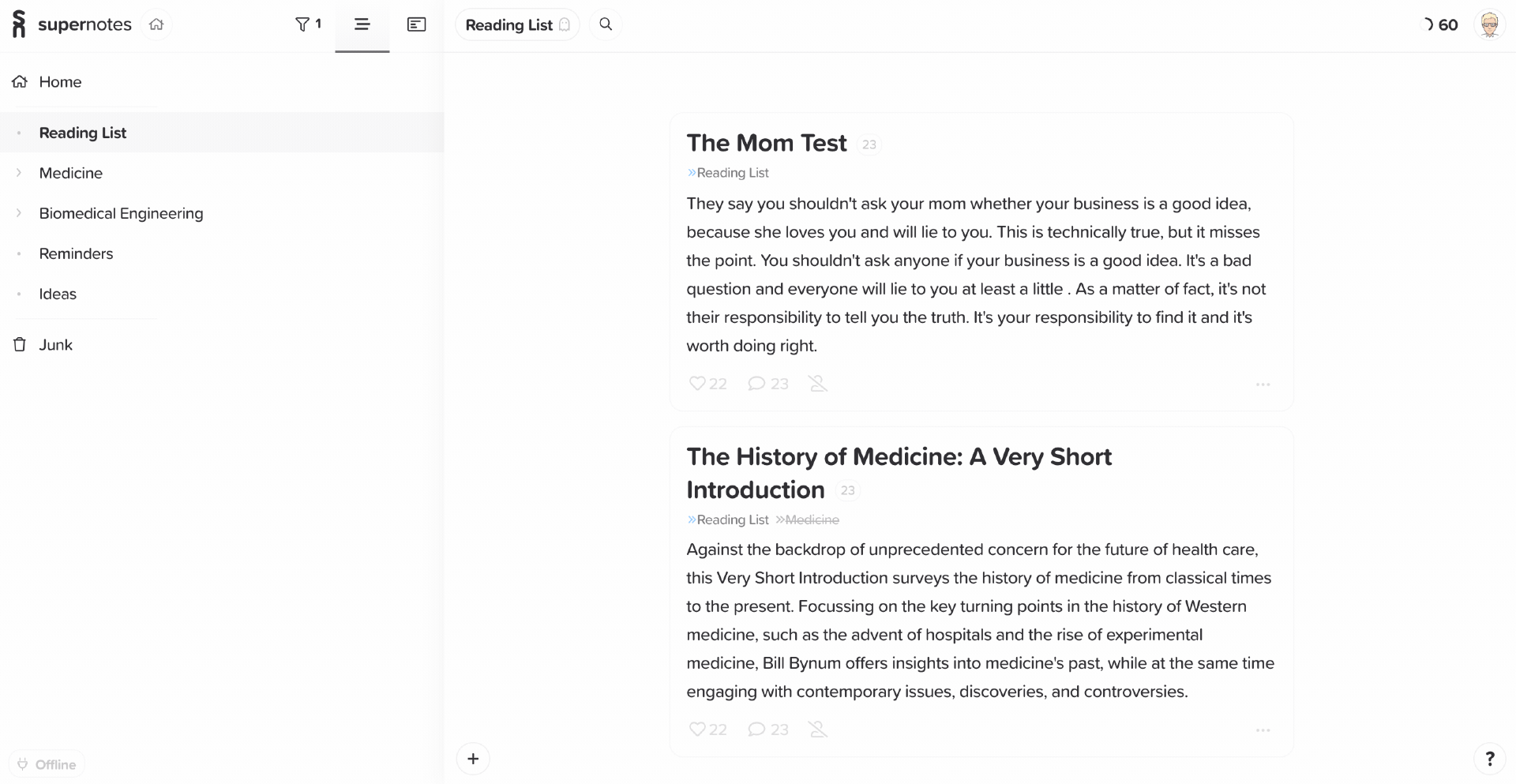 Dark Mode on Supernotes
