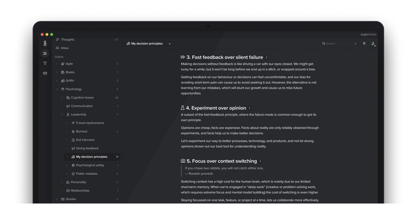 Supernotes Outline is Genius