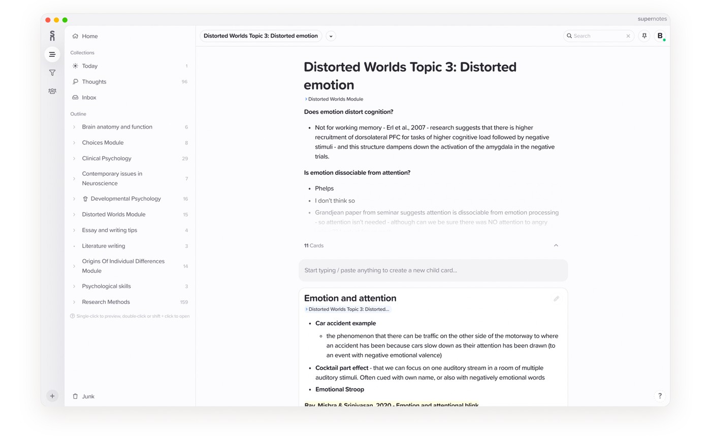 Screenshot of Supernotes – Rebekah – Psychology Student Notes