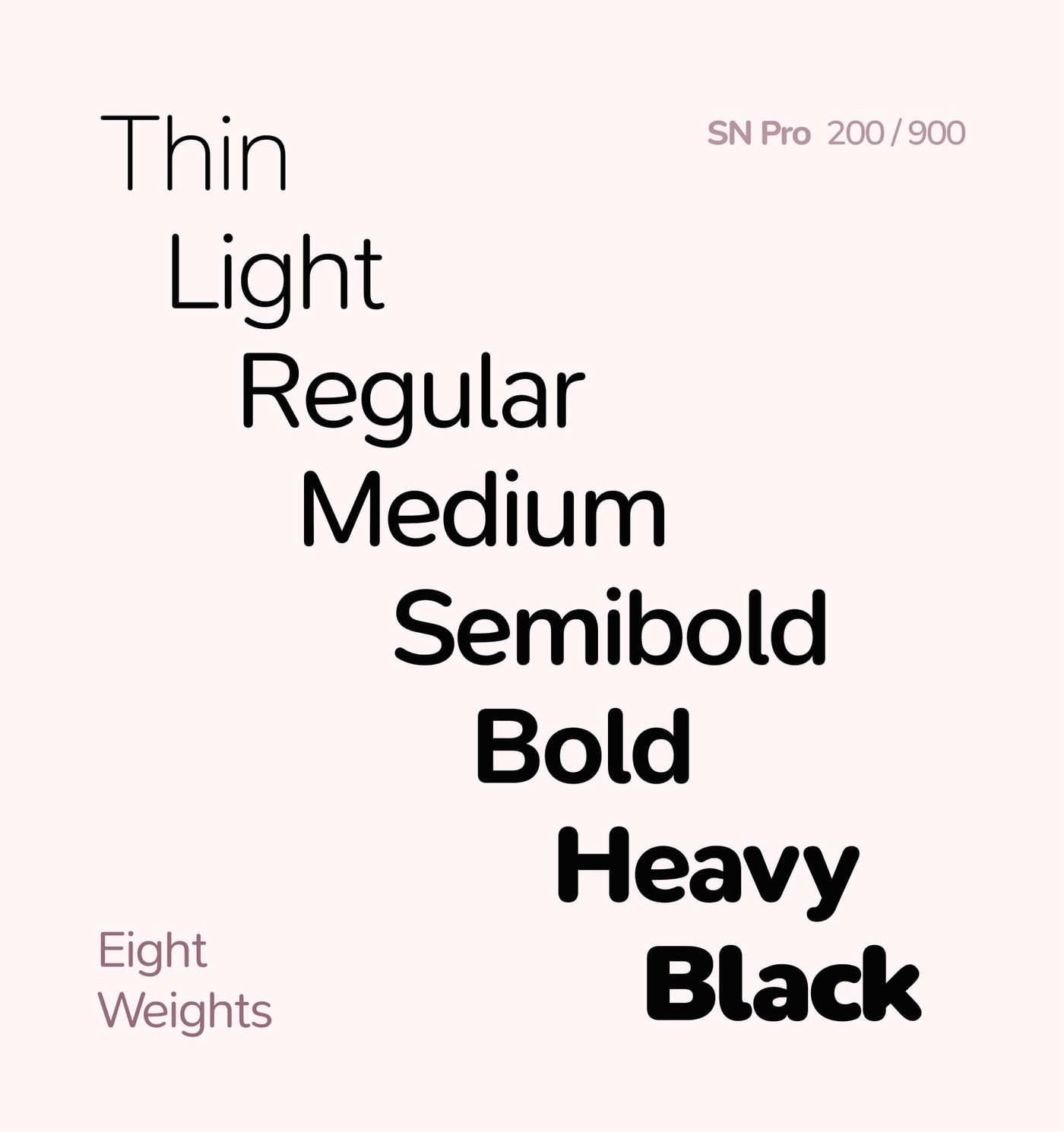 Eight different weights to choose from