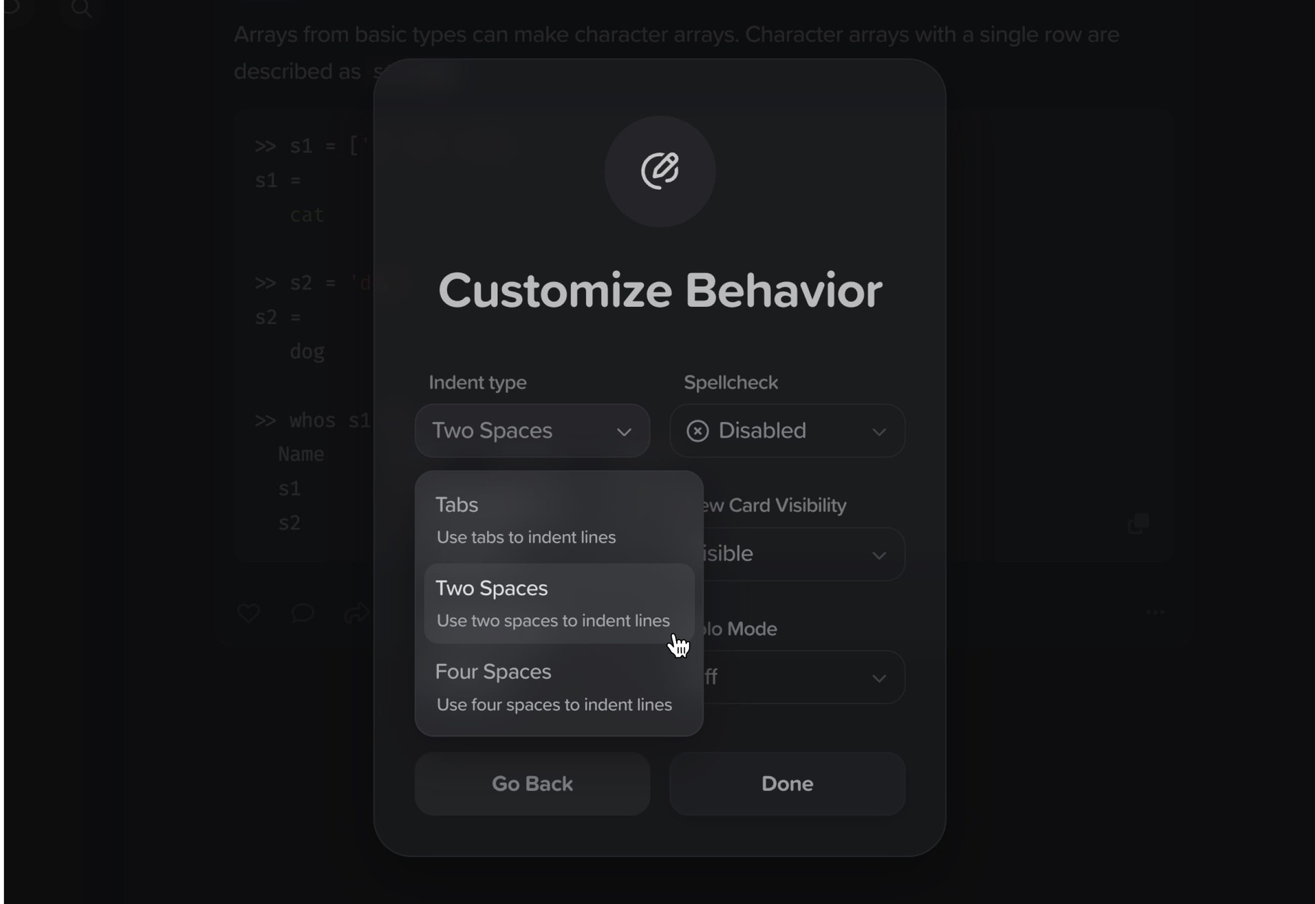 New Indentation and High Contrast user preferences - Supernotes