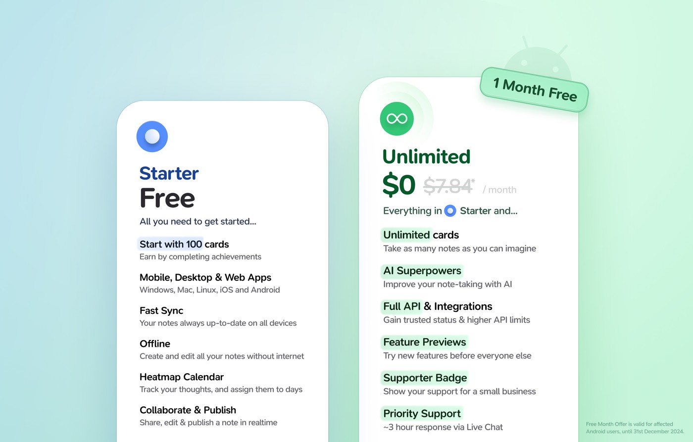 Free month of Supernotes Unlimited for Android users affected by the recent Google Drive changes