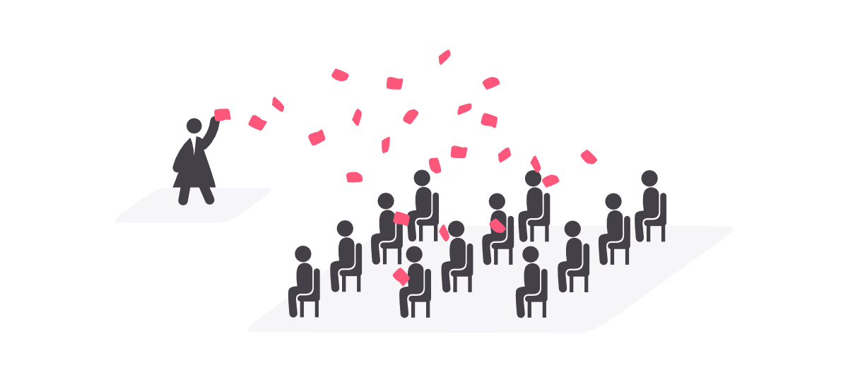 Lecturer's throwing learning material at students