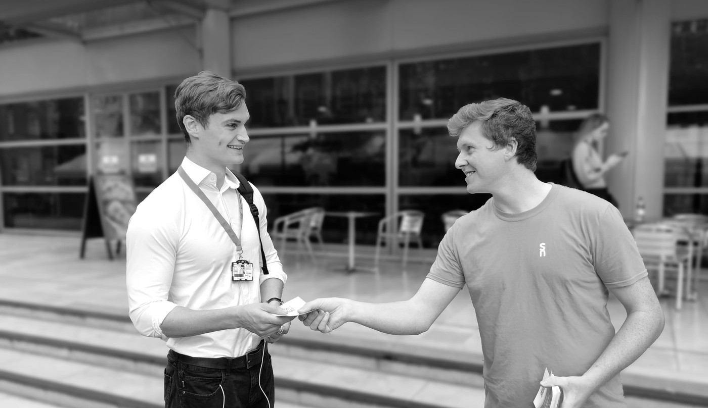 Promoting Supernotes on campus back in 2018