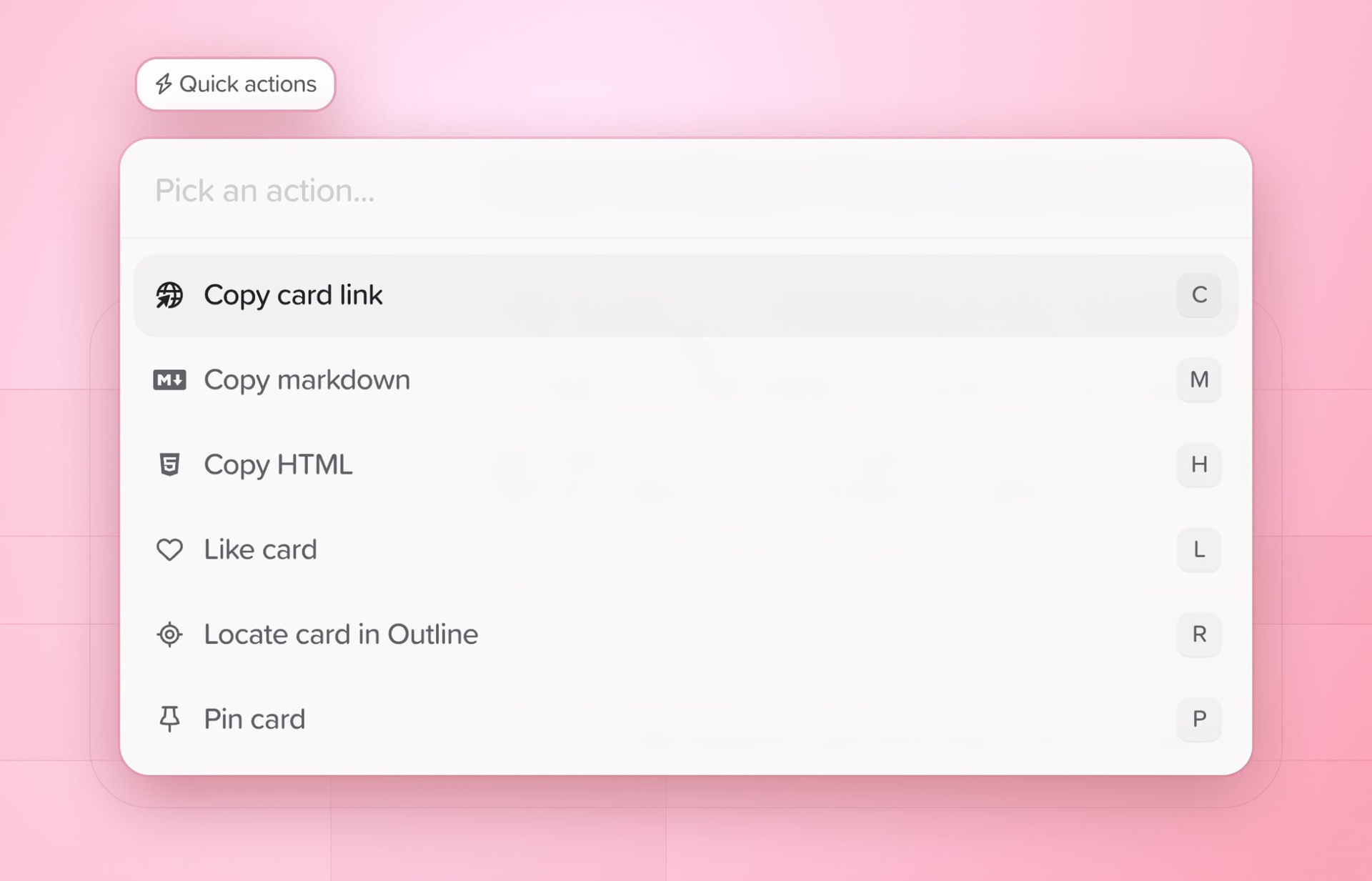 Card Quick Actions - Supernotes